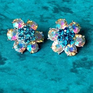 Vintage Style Multi-Faceted Crystal Bloom Earrings
